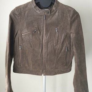 LEVI’s Women’s Moto Style Leather Jacket In Mocha